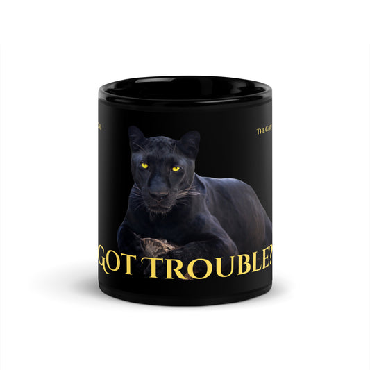 Got Trouble? Black Glossy Mug