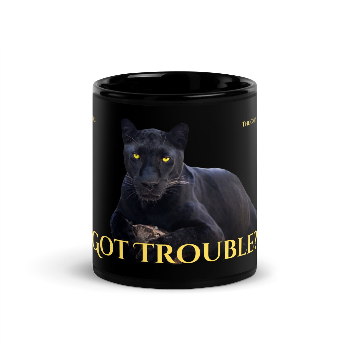 Got Trouble? Black Glossy Mug