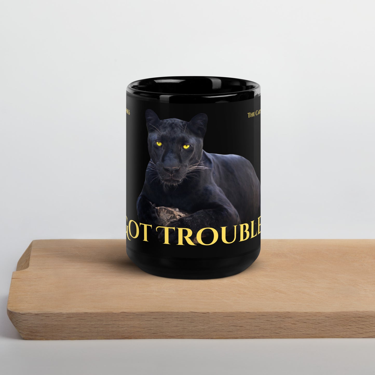 Got Trouble? Black Glossy Mug
