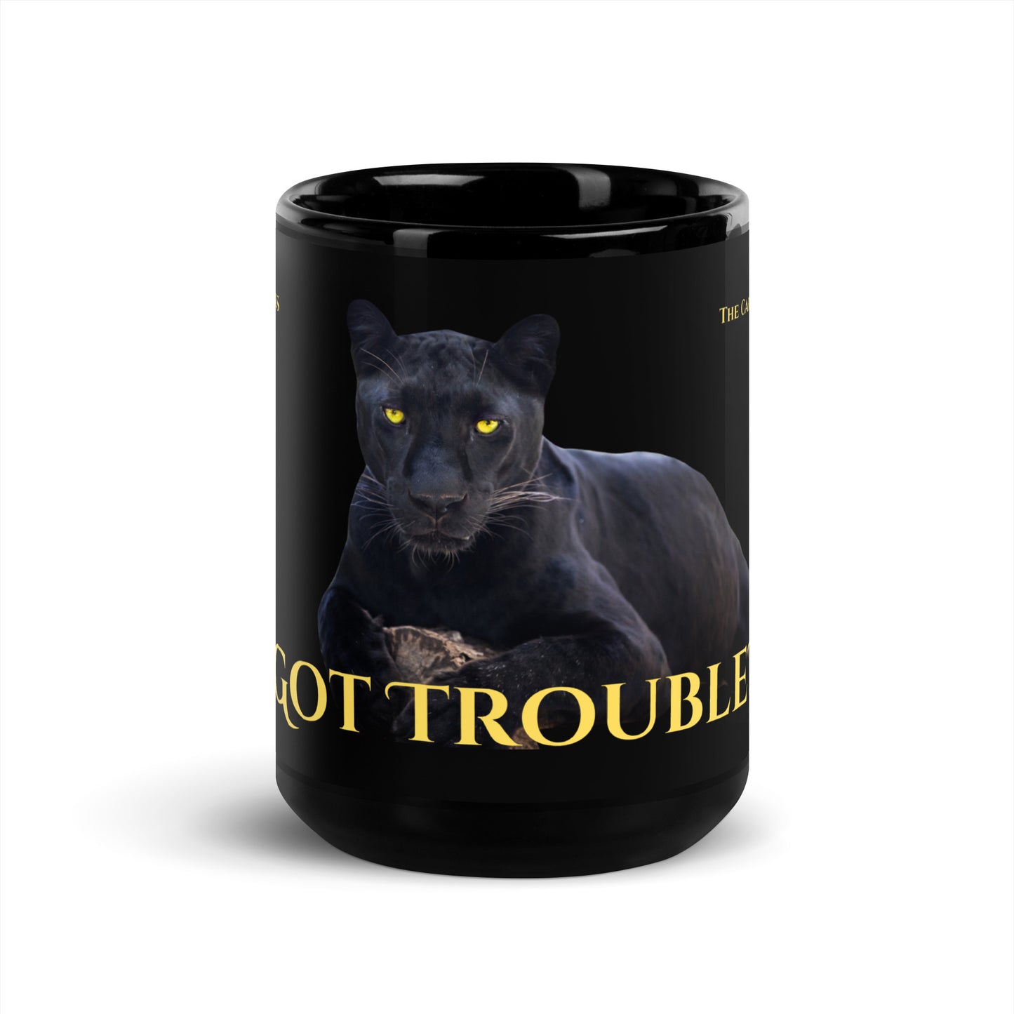 Got Trouble? Black Glossy Mug