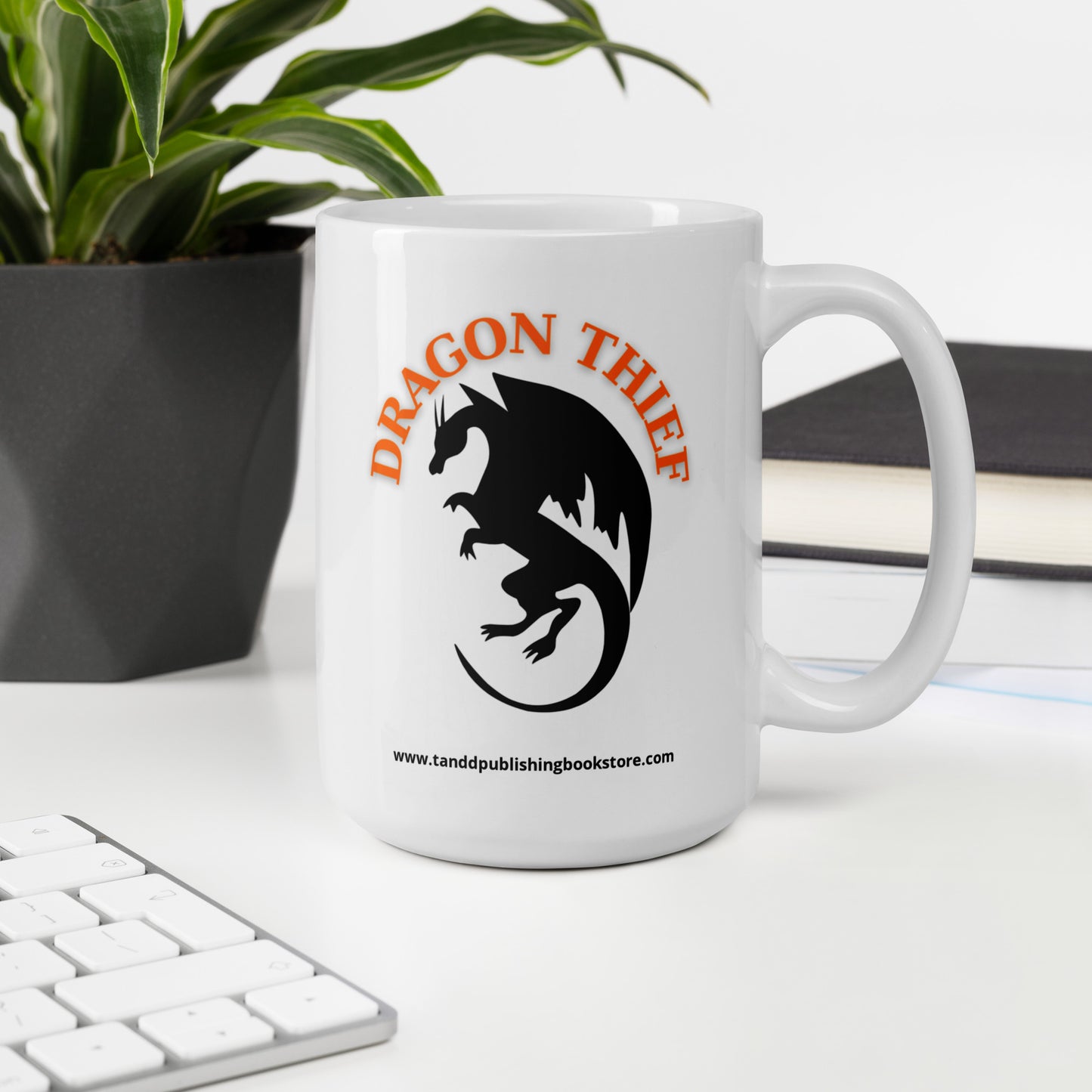 Dragon Thief White glossy mug